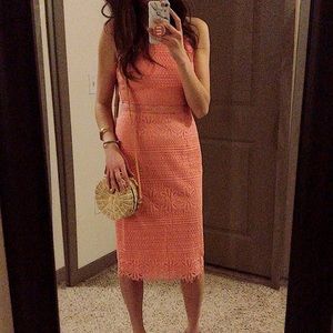 Pink lacey midi dress